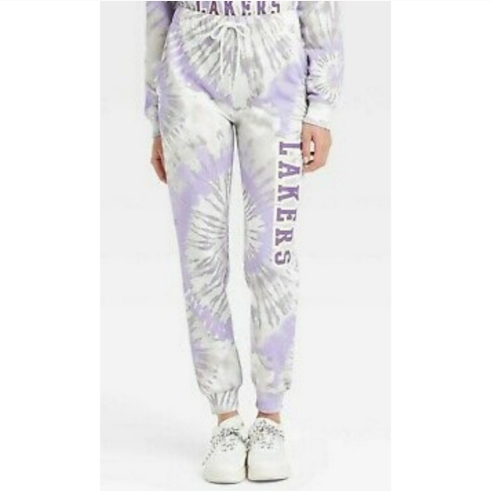 NWT Los Angeles Lakers Basketball Tie Dye Joggers Purple Women's Size Medium